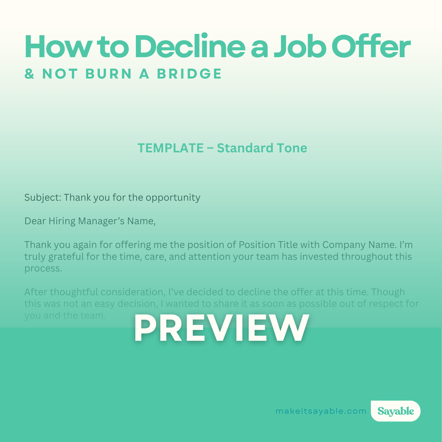 How to Decline a Job Offer