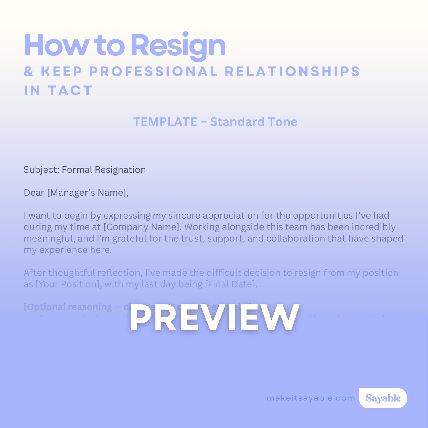 How to Resign
