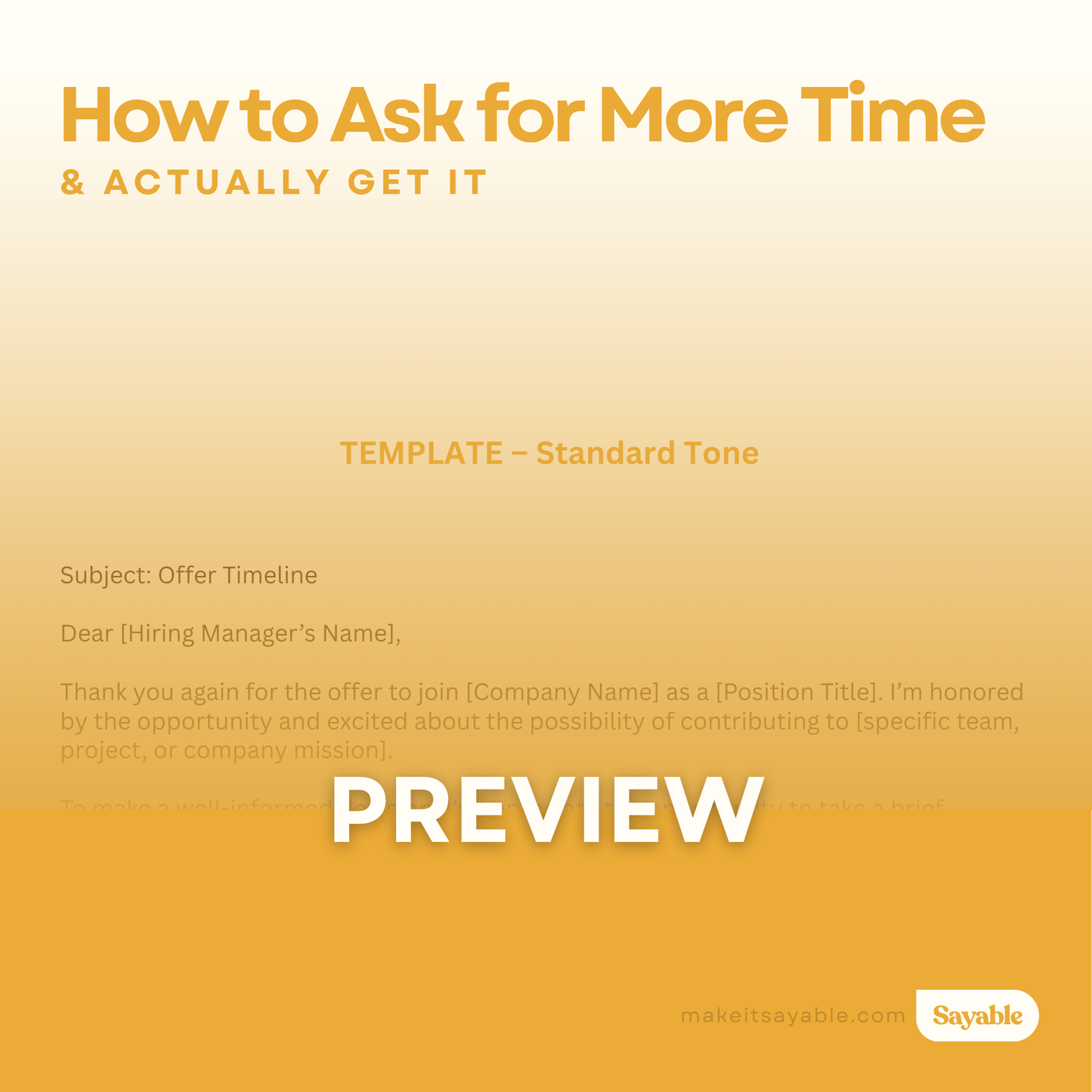 How to Ask for More Time